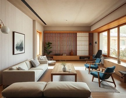 living room design japandi